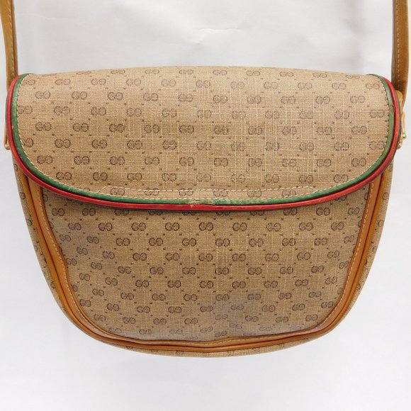VINTAGE GUCCI MONOGRAM CANVAS SUPREME WEB BAG - Picture 6 of 16